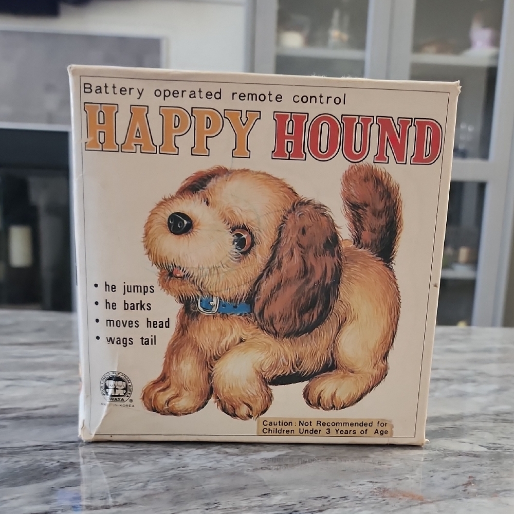 Vintage 1970s HAPPY HOUND Remote Control Puppy Dog by Interpur IN ORIGINAL BOX